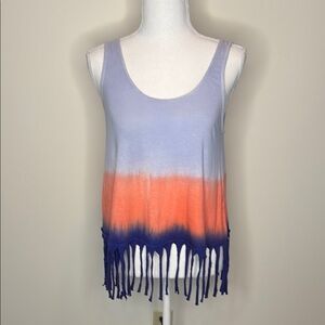 Xhilaration Fringe Hem Ombre Tank Top. Size Small. Festival. Preloved